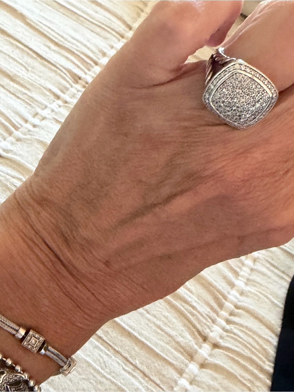David Yurman 14mm diamond Albion ring size 7